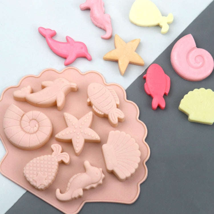 Marine Fish Series Shape Food Grade Silicone Cake Mold Plaster Painting Mold(Color Random Delivery)