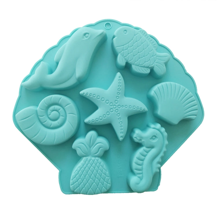 Marine Fish Series Shape Food Grade Silicone Cake Mold Plaster Painting Mold(Color Random Delivery)