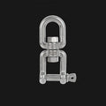 M12  OX Type 304 Stainless Steel 360 Degree Rotating 8-Shaped Chain Snap Ring Connecting Hook Swivel