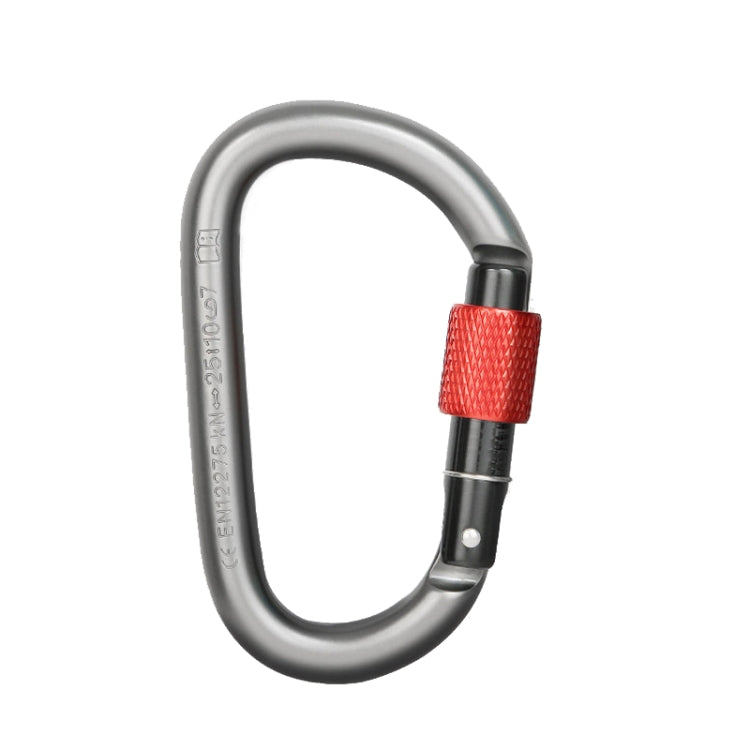 Xinda 25kN Climbing Carabiner Aluminum Alloy D-Shape Screw Gates Lock(Gray)