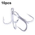 HENGJIA FH061 10pcs Three-jaw Treble Blood Groove Hooks, Specification: 2