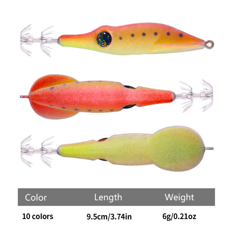 HENGJIA SJ042 Squid Steel Filament Shrimp Bionic Bait Sea Fishing Lures, Size: 9.5cm 6g(Yellow Green)