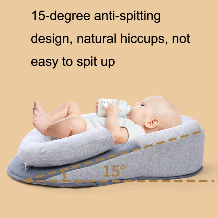 Baby Breastfeeding Pillow Lying Feeding Baby Anti-spitting Milk Slope Pad(Gray)