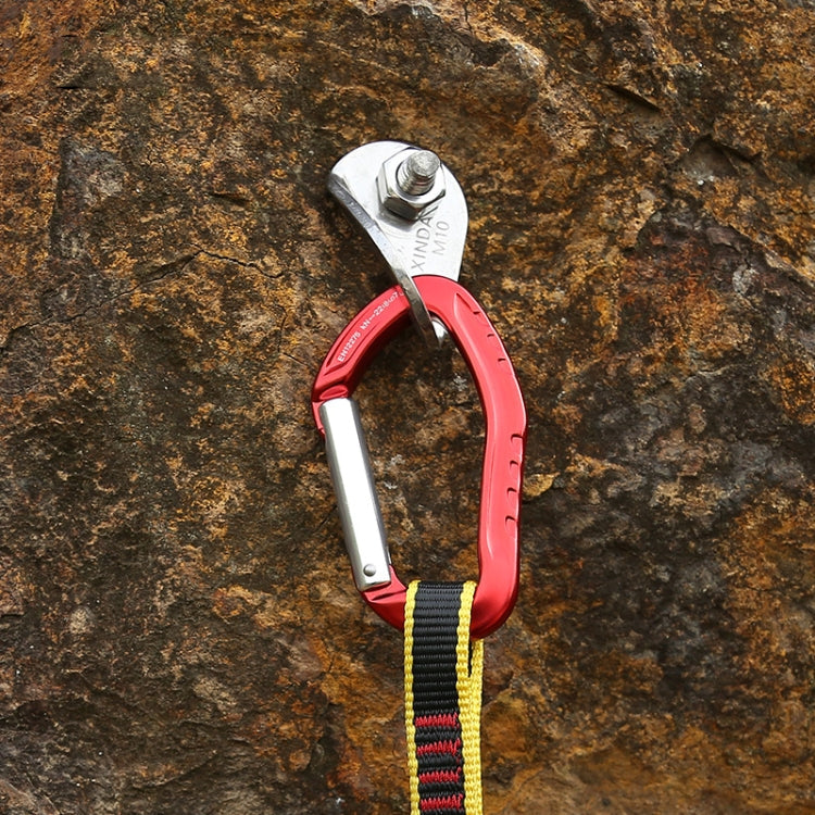 XINDA  22KN Rock Climbing  Straight Quickdraw Spring-loaded Gate Buckle Aluminum Carabiner(Orange)