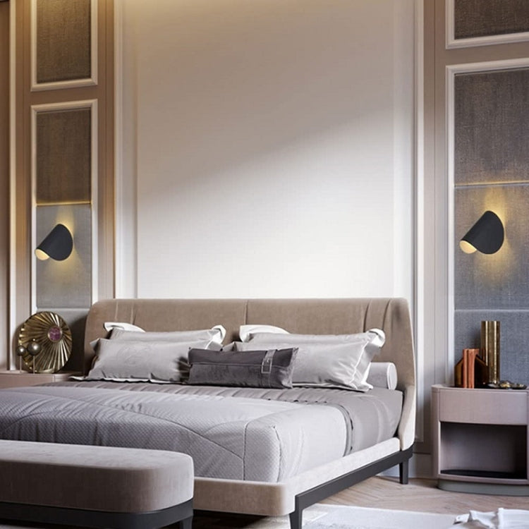 Showroom Bedroom Bedside Lamp Rotating LED Color Wall Lamp, Color: Black(White Light)