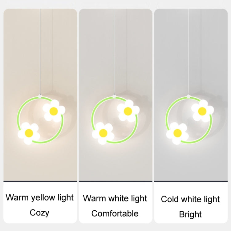 Children Room Bedside Warm Sunflower Chandelier, Color: Square Green Warm Light