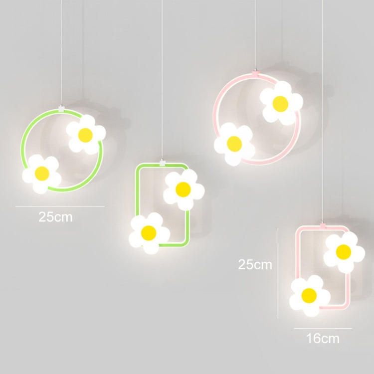 Children Room Bedside Warm Sunflower Chandelier, Color: Square Pink Warm Light