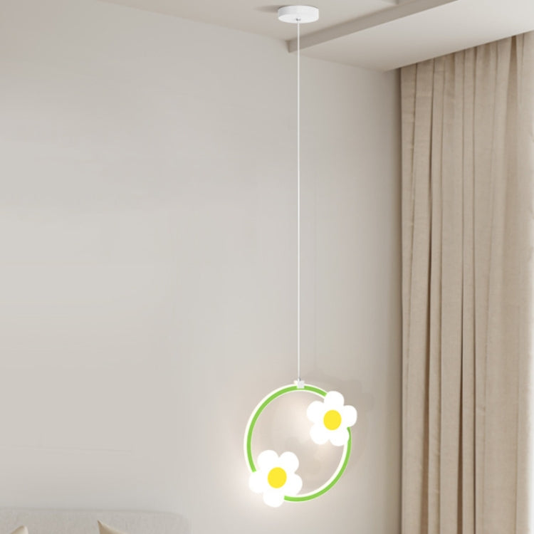 Children Room Bedside Warm Sunflower Chandelier, Color: Square Pink Warm Light