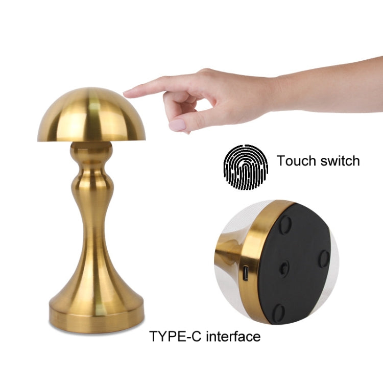 Retro Bar USB Rechargeable Metal Touch Desk Lamp, Specification: Gold(B Model)