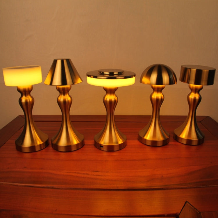 Retro Bar USB Rechargeable Metal Touch Desk Lamp, Specification: Gold(B Model)