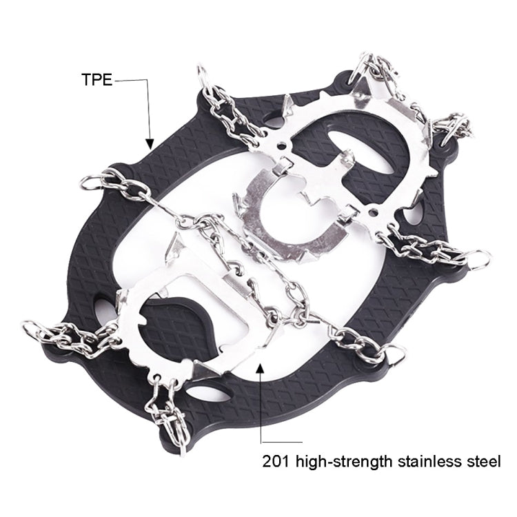 F12-3 12 Teeth Snow Anti-slip Rubber Shoe Cover Stainless Steel Welded Ice Grip, Size: M Orange