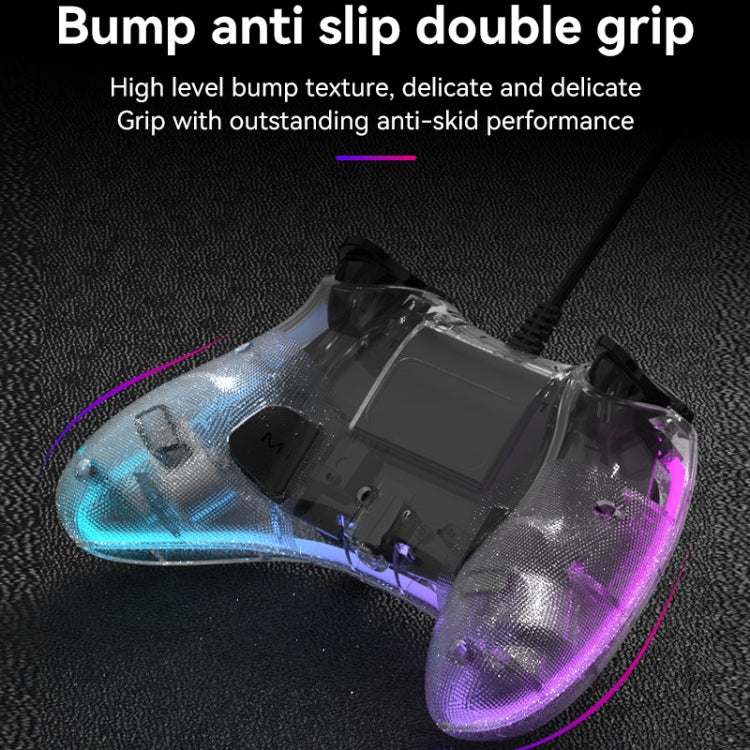 S03 Glare Transparent Wired Gamepad for Nintendo Switch/Sony PS/Computer(White)