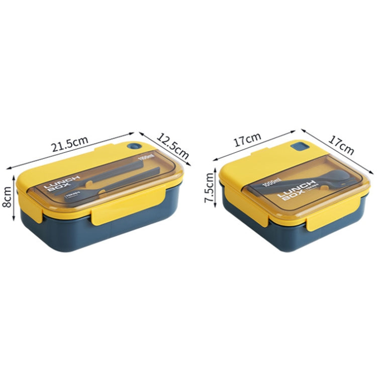 Plastic Compartment Lunch Box Microwaveable with Tableware(1.1L Blue)