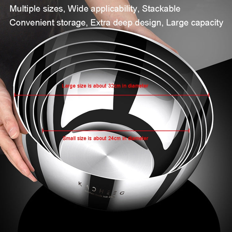 Kacheeg 316 Stainless Steel Basin Food Grade Thickened Kitchen Kneading Basin, Size: 28cm