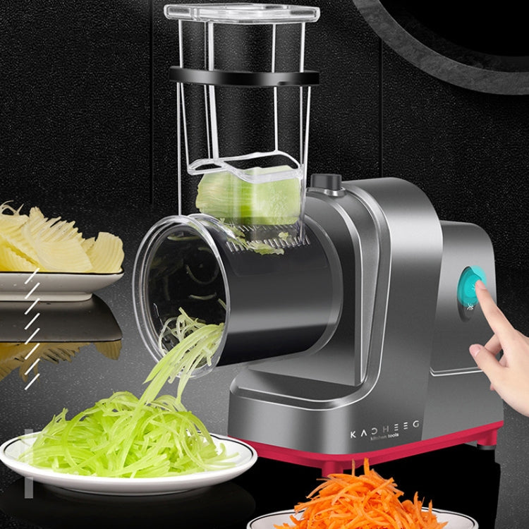 Kacheeg Electric Vegetable Cutter Multifunctional Automatic Slicer, CN Plug, Style: With 3 Knives