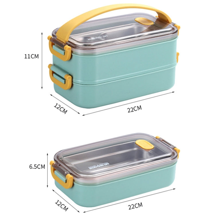 Large Capacity Refillable 304 Stainless Steel Insulated Lunch Box, Specification: 800ml (Green)