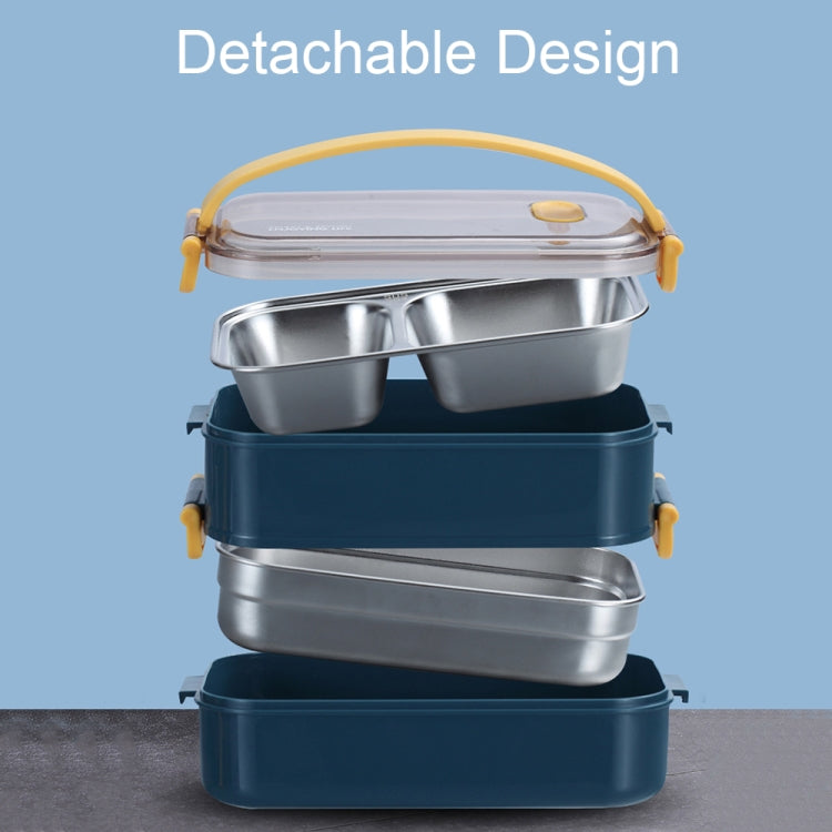 Large Capacity Refillable 304 Stainless Steel Insulated Lunch Box, Specification: 800ml (Green)