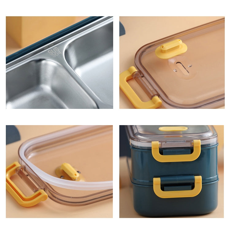 Large Capacity Refillable 304 Stainless Steel Insulated Lunch Box, Specification: 1.6L (Pink)