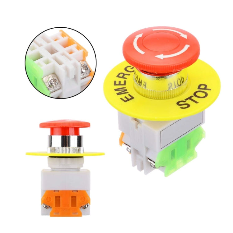 2pcs LAY37-11ZS Elevator Emergency Stop Mushroom Head Button(Red)