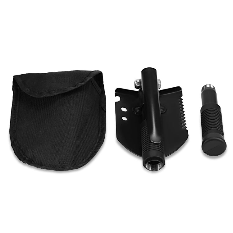 Multifunctional Thickened Double Grip Shovel Outdoor Camping Folding Shovel(Black)