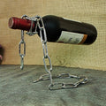 TYJJ-023 Multifunctional Three-dimensional Chain Wine Bottle Rack Home Decorative Ornaments(Silver)