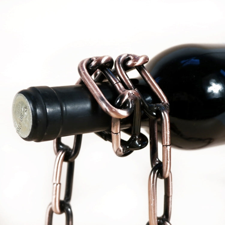 TYJJ-023 Multifunctional Three-dimensional Chain Wine Bottle Rack Home Decorative Ornaments(Gold)