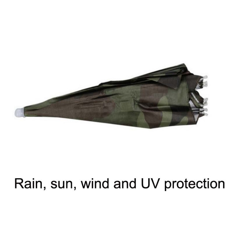 JJ11217 Headband Fishing Umbrella Headband 30CM Camouflage Silver Rubber Hat Umbrella(Camouflage)