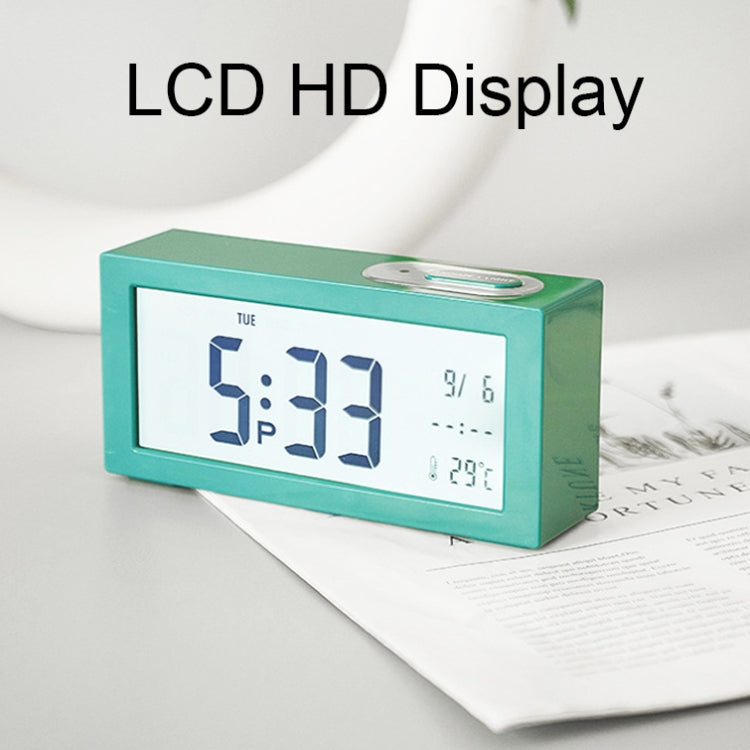 8890H Multifunctional Photosensitive Bedside Small Alarm Clock LCD Screen Digital Clock(White)