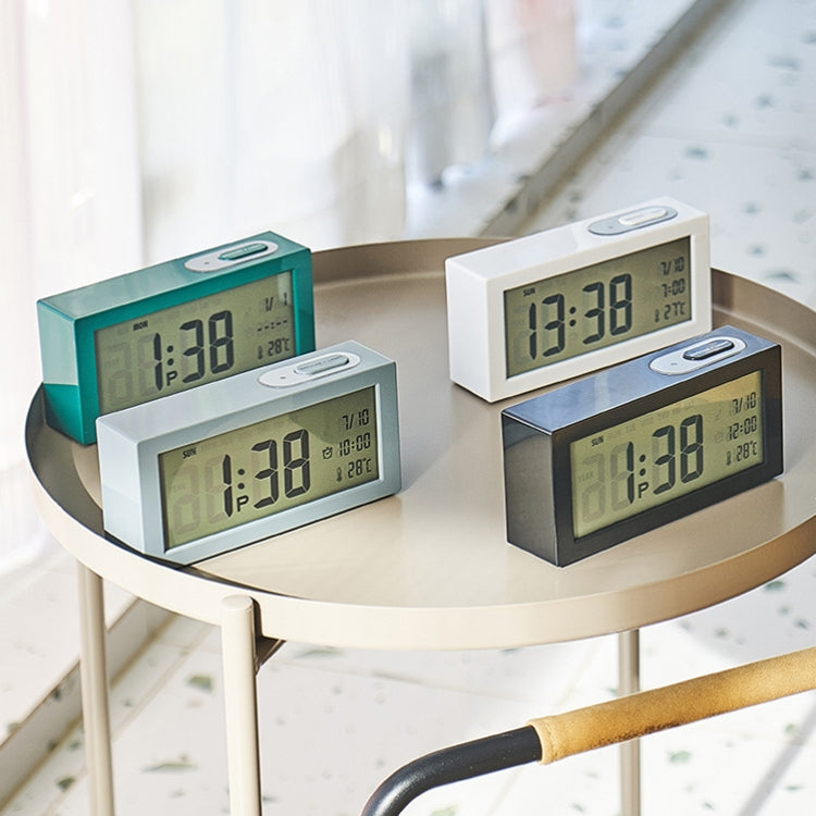 8890H Multifunctional Photosensitive Bedside Small Alarm Clock LCD Screen Digital Clock(Black)