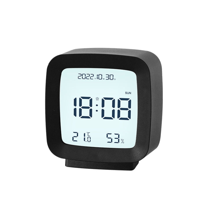 2286 Mini Multifunctional Calendar Alarm Clock Bedside Temperature and Humidity Clock(Black)