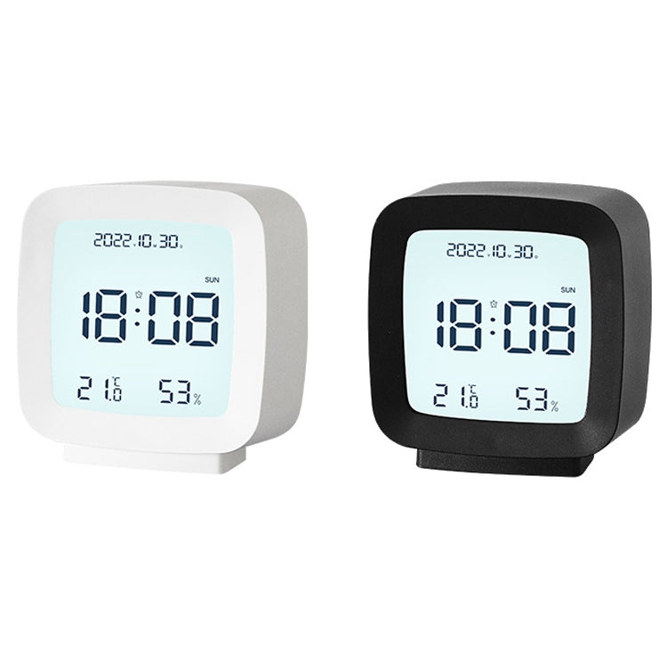 2286 Mini Multifunctional Calendar Alarm Clock Bedside Temperature and Humidity Clock(White)