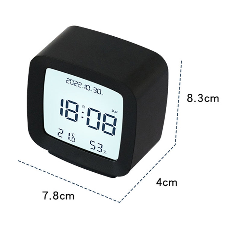 2286 Mini Multifunctional Calendar Alarm Clock Bedside Temperature and Humidity Clock(White)