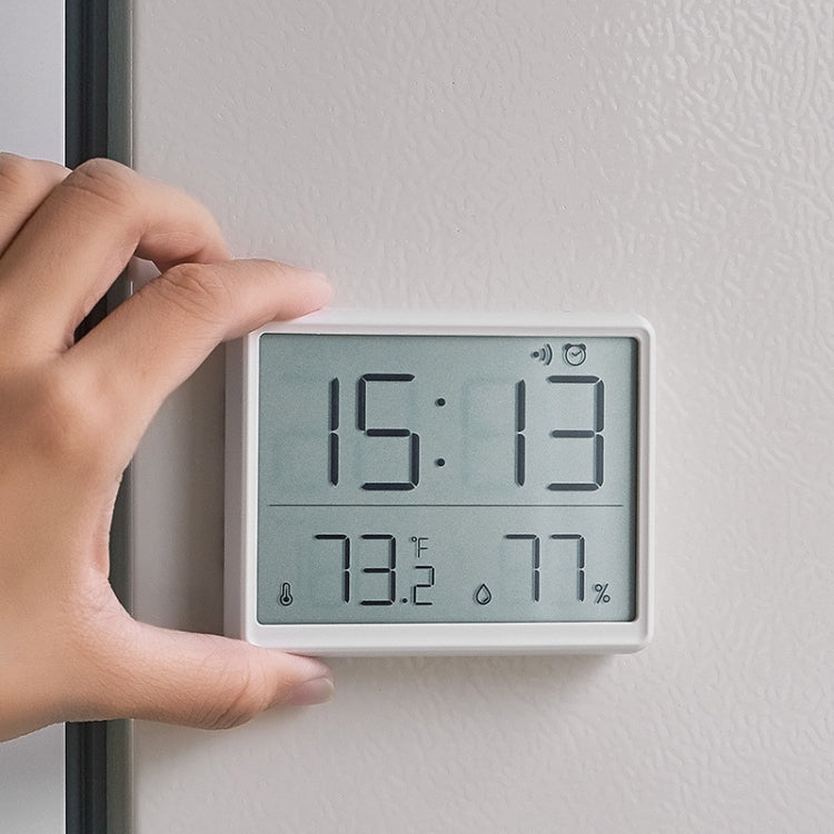 8218 Thin and Light Magnetic Wall-mounted LCD Temperature Electronic Digital Clock(Black)
