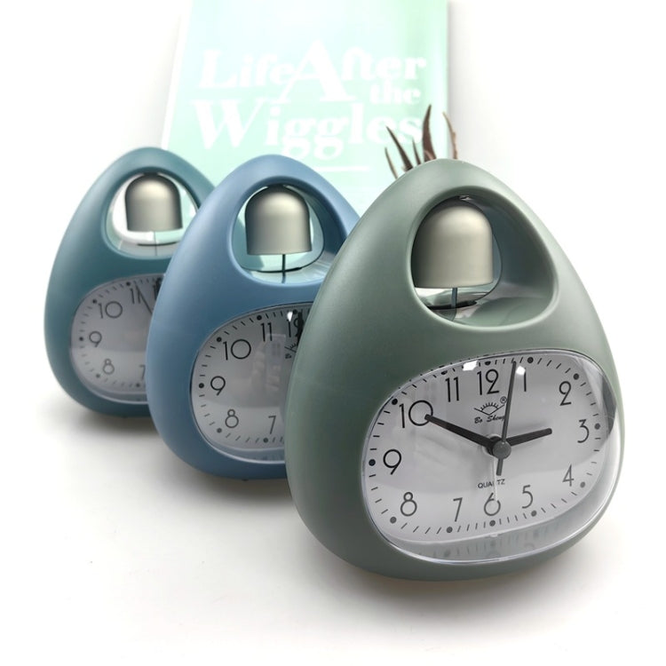 GH809 Egg-shaped Desktop Children Alarm Clock Bedside Cute Belling Clock(White)