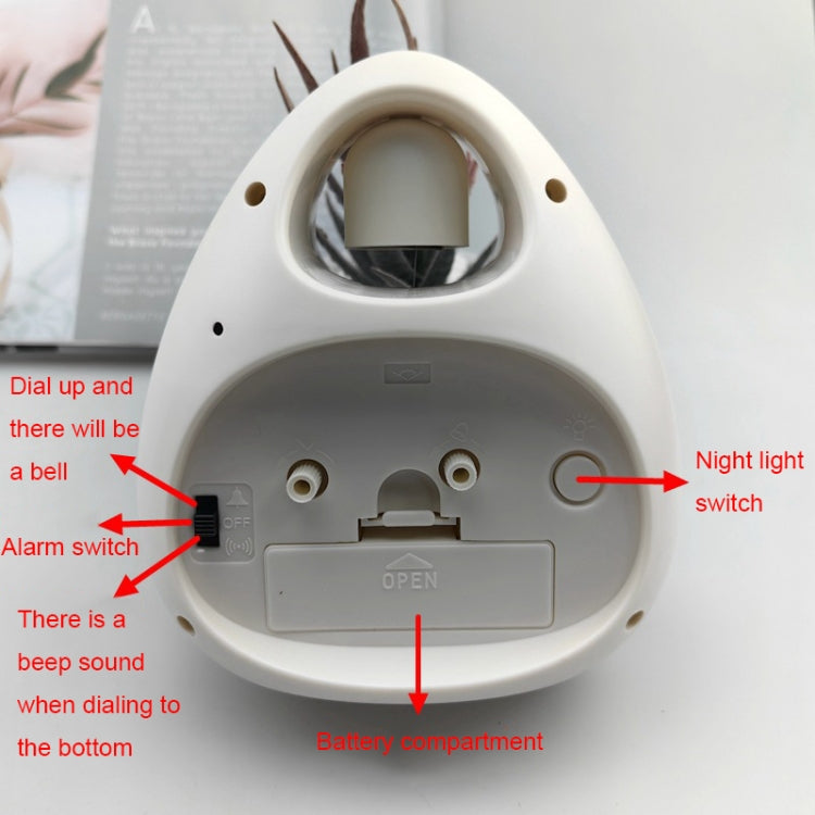 GH809 Egg-shaped Desktop Children Alarm Clock Bedside Cute Belling Clock(Blue)
