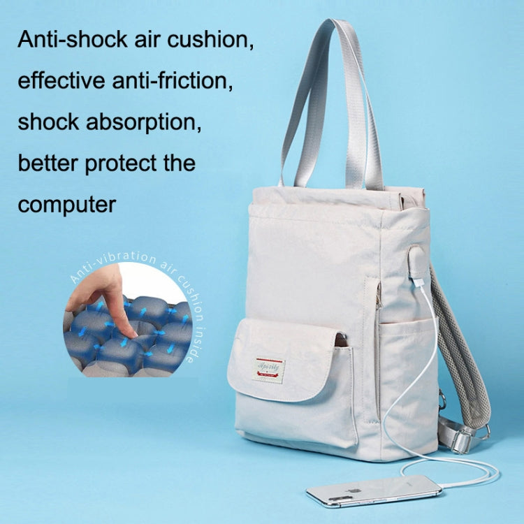 Student Backpack Waterproof USB Laptop Bag, Size: Medium (Gray)
