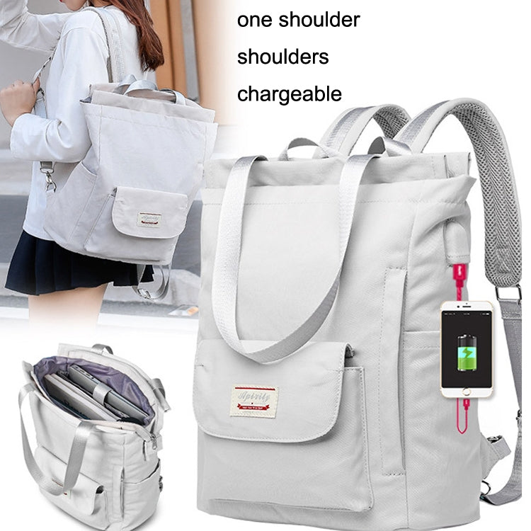 Student Backpack Waterproof USB Laptop Bag, Size: Medium (Black)