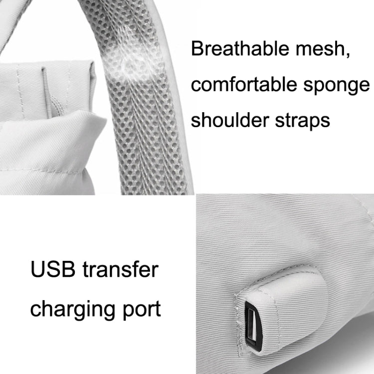 Student Backpack Waterproof USB Laptop Bag, Size: Large (Gray)