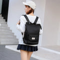 Student Backpack Waterproof USB Laptop Bag, Size: Large (Black)