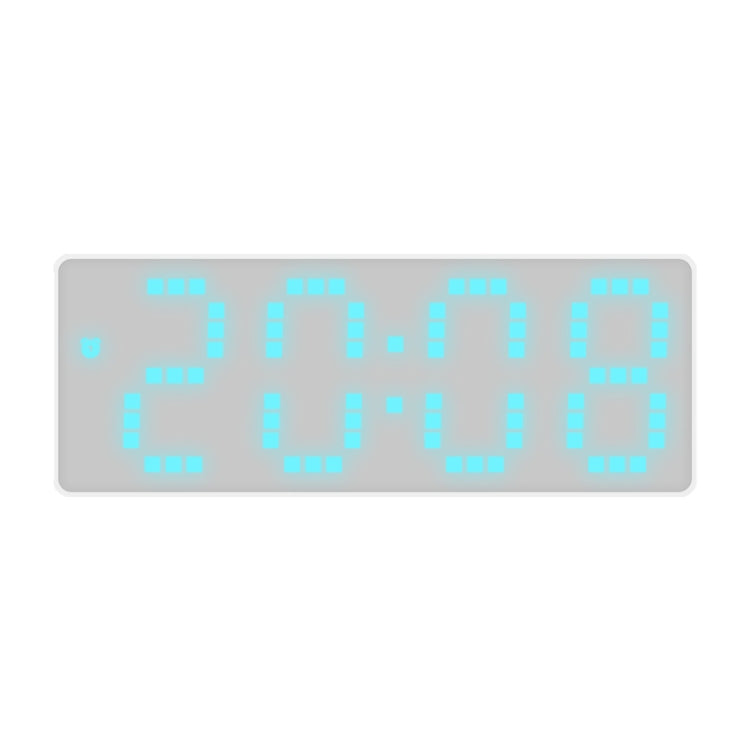 8017 LED Screen Voice Control Digital Alarm Clock Desktop Multifunctional Temperature Clock(Ice Blue)