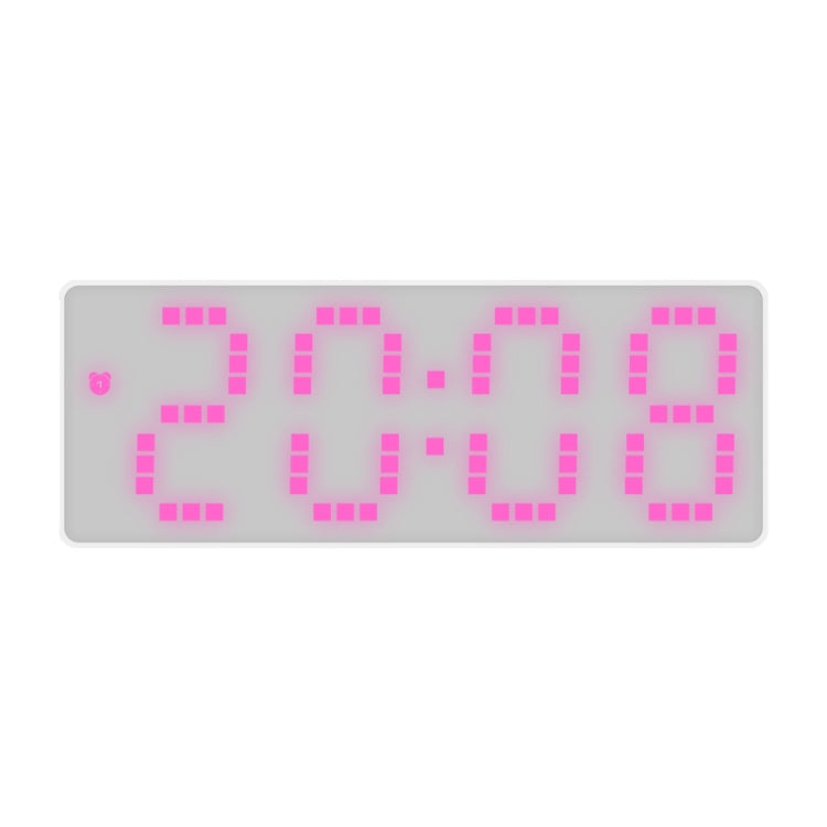 8017 LED Screen Voice Control Digital Alarm Clock Desktop Multifunctional Temperature Clock(Pink)