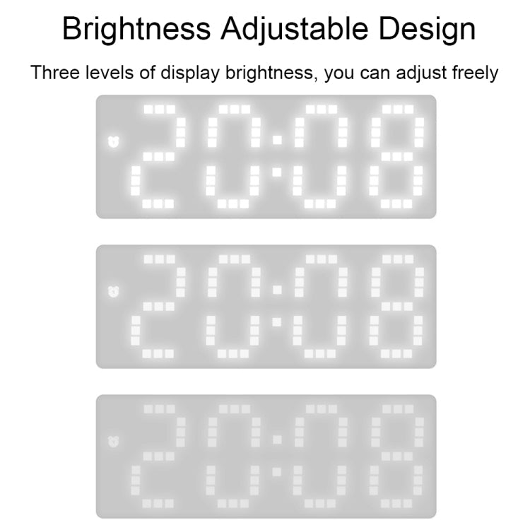 8017 LED Screen Voice Control Digital Alarm Clock Desktop Multifunctional Temperature Clock(Yellow)