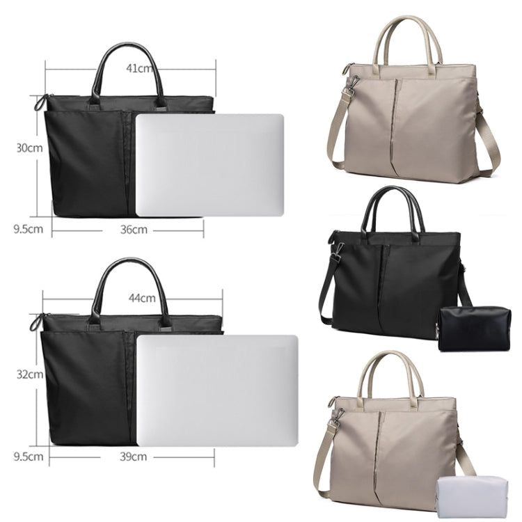Business Briefcase Handbag / Shoulder Bag Dual-purpose Large Capacity Messenger Computer Bag, Size: Medium(Khaki)