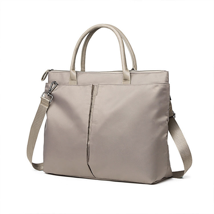 Business Briefcase Handbag / Shoulder Bag Dual-purpose Large Capacity Messenger Computer Bag, Size: Large(Khaki)
