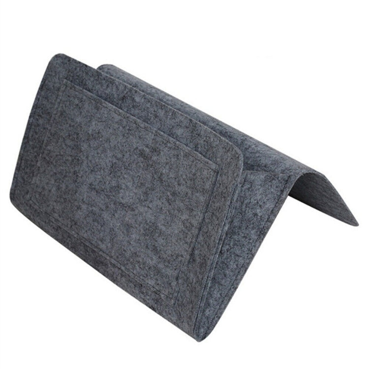B05006 Felt Storage Bag Bedside Hanging Bag Sofa Bed Side Debris Storage Bag(Deep Gray)