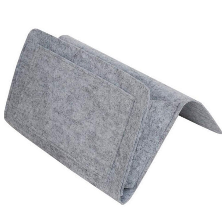B05006 Felt Storage Bag Bedside Hanging Bag Sofa Bed Side Debris Storage Bag(Light Gray)