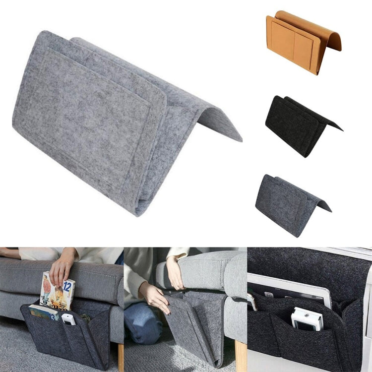 B05006 Felt Storage Bag Bedside Hanging Bag Sofa Bed Side Debris Storage Bag(Black)