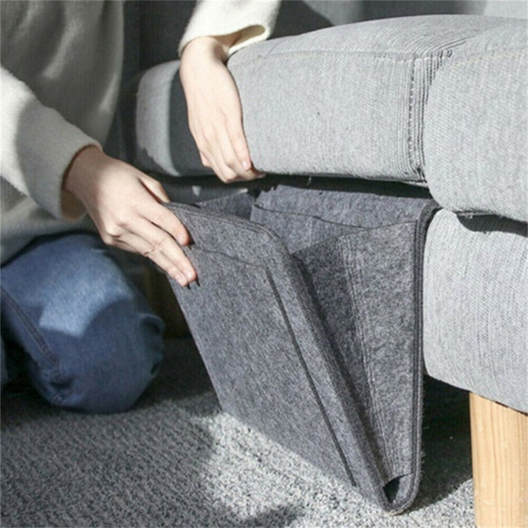 B05006 Felt Storage Bag Bedside Hanging Bag Sofa Bed Side Debris Storage Bag(Black)