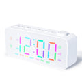 RGB Color Changing LED Digital Alarm Clock with FM Radio Built-in 8 Natural Music(White)