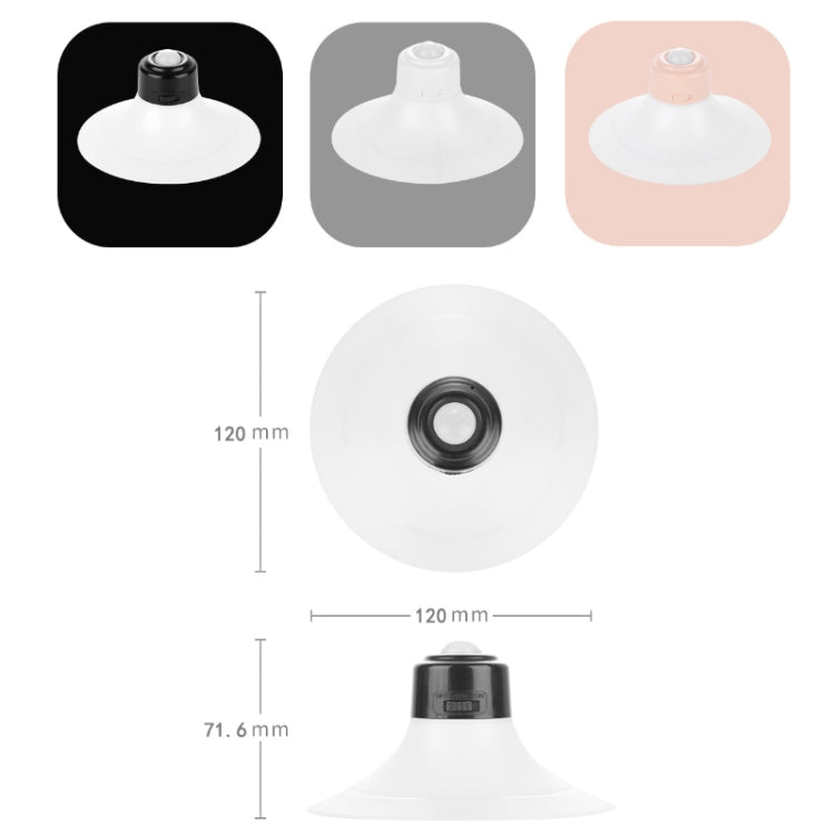 Rechargeable Suction Cup Type Human Body Infrared Sensor Smart LED Night Light(Black)